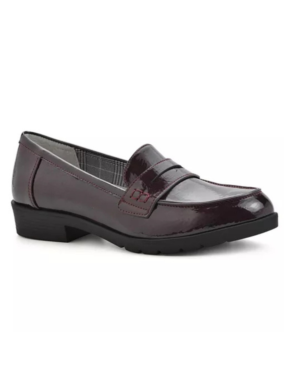 NWOB Cliffs White Mountain Galah Block Heel Loafers Patent Burgundy - Size 7.5